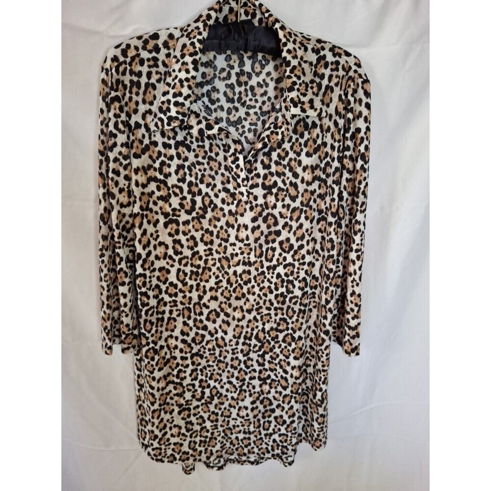 ATTITUDES BY RENEE Women's Animal Print Beige Midi Dress Size M (1457) - Picture 5 of 12